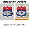 thumbnail image 3 of Bobby's Workshop (2 Pack) 18 inch X 18 inch Shield Shaped Heavy Duty 3.2 mil Vinyl Decals Weather Resistant, UV Protected To last, Gift for Dads and Uncles Classic Americana Crafted in, 3 of 6