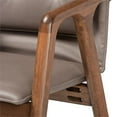 thumbnail image 3 of Bowery Hill Grey Leather and Brown Finished Wood Dining Chair Set, 3 of 6