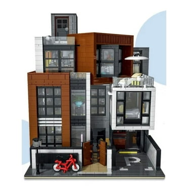 Modern Cubist Villa 3 Story Street View Creator City Modular City Building Blocks Set | General Jim's Toys| Compatible with Lego, Cobi, Wange, Sembo and all major brick building brands.