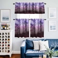 thumbnail image 2 of Purple Pink Forest Kitchen Curtains Sets for Windows 24 Inch Length, Vintage Foggy Woods Tree Rod Pocket Window Treatments Tier Curtains and Valances Set for Bedroom/Bathroom, 2 of 8