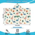 thumbnail image 2 of Beige Dinosaurs Landscapes Pattern Hooded Bath Towel，50"x30" for Ages 3 To 12 Kids, Quick Dry Lightweight Soft Microfiber Hood Beach Towel Cover Up for Kids, 2 of 7