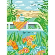 Winnie's Picks Adult Paint by Numbers Kit, 16" x 20", Campervan Traveling Around The World - Beginner