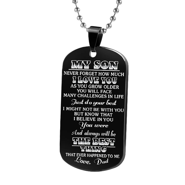 Collar para mujer, joyería para mujer, joyería de acero inoxidable para mujer, collar militar para mi hijo, regalo de letras de acero inoxidable, collar de marca militar