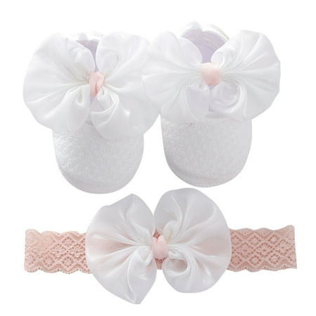 

Newborn Baby Shoes Baptism Baby Girl Bow Shoes Toddler Prewalker Cute Baby Soft Shoes for 0-12M Kids