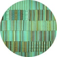 thumbnail image 1 of Ahgly Company Indoor Round Southwestern Turquoise Blue Country Area Rugs, 8' Round, 1 of 4