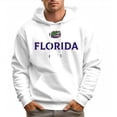 thumbnail image 2 of Men's 100% Cotton Blue FLORIDA Hoodie 330g Thick Pocket Hood, 2 of 16
