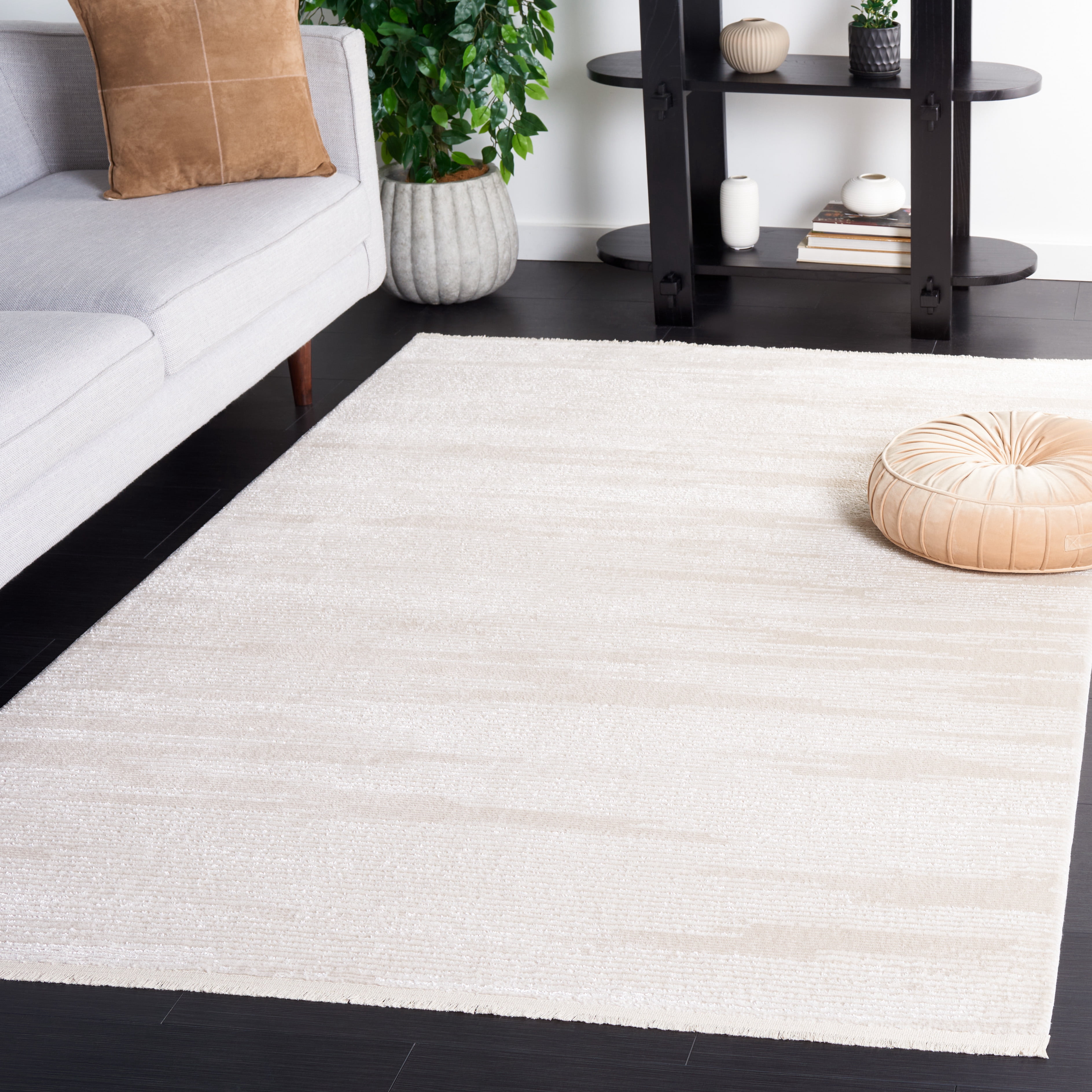 SAFAVIEH Whisper Zephyr Solid Area Rug, Ivory/Beige, 4' x 6'