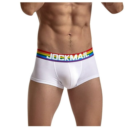 

DORKASM Boxers Briefs for Men Long Leg Comfortable Soft Mens Trunk Underwear Briefs White M