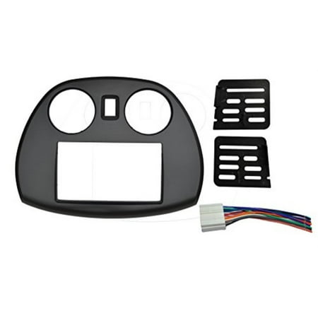 Eclipse Stereo Car Radio stereo Double 2 Din Dash Install Kit Mount Trim Bezel w/ Wiring Harness and Factory Blue LED Fitted For Mitsubishi Eclipse ()