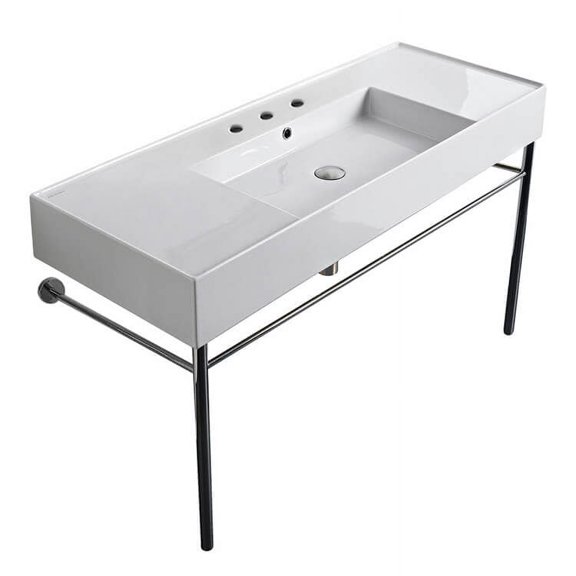 Nameeks Scarabeo 5125-CON-Three Hole Scarabeo Teorema 2.0 48" Rectangular Ceramic Console