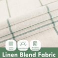 thumbnail image 2 of DriftAway Kitchen Curtains Striped Tier Linen Short Curtains Windowpane Plaid Cafe 24 Inch Length for Living Room Bathroom Chris Farmhouse Rustic Rod Pocket 2 Panels Loden Green, 2 of 8
