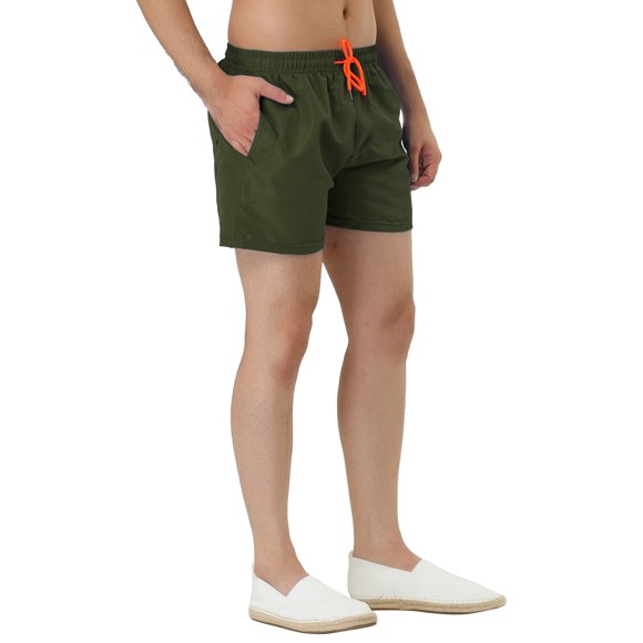 INSPIRE CHIC Pantalones de baño de secado rápido para hombres, cortos de poliéster livianos con forro de malla 34 Verde oliva