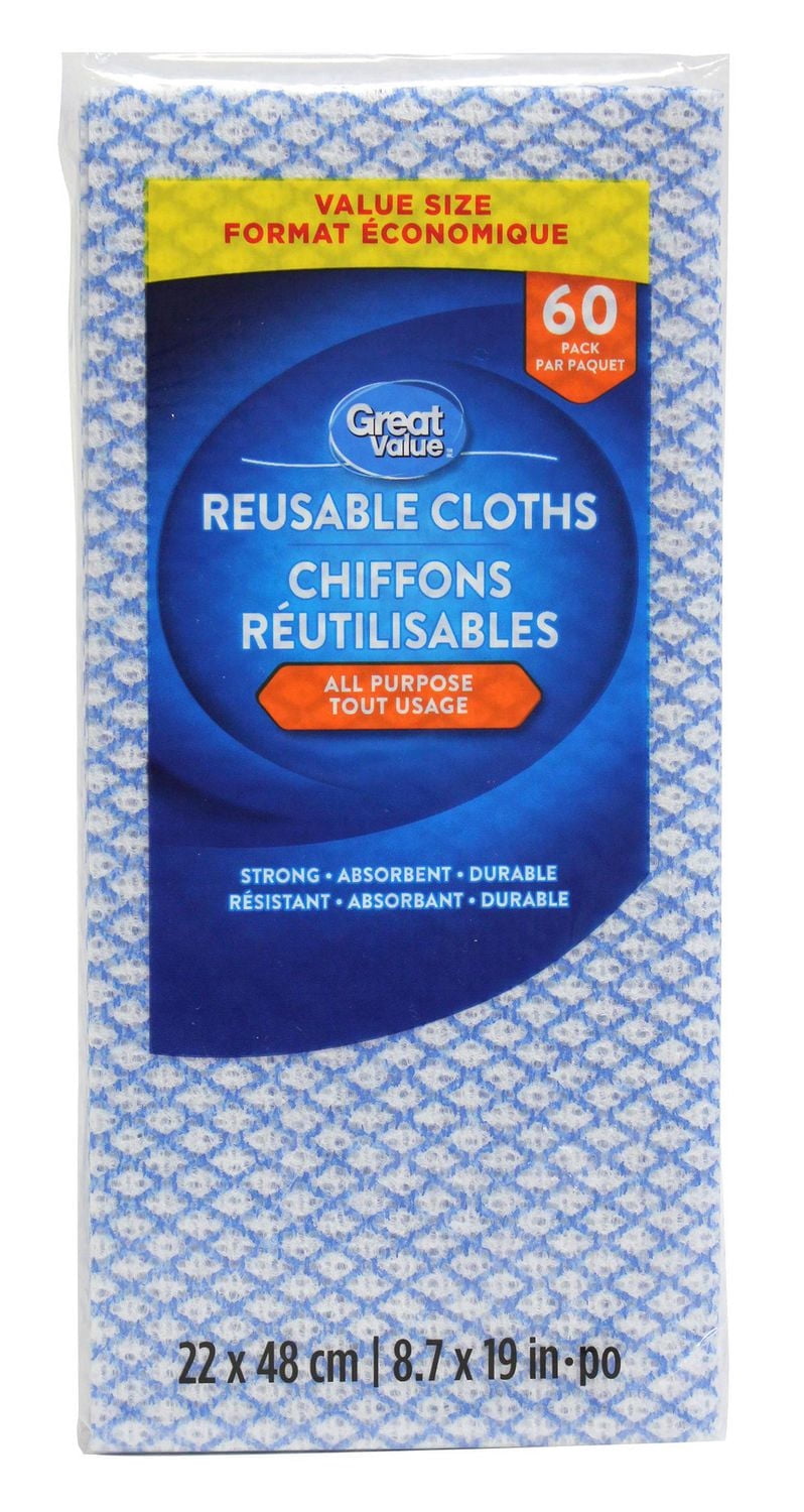 Great Value Family Size All Purpose Reusable Cloths, Great Value Family ...