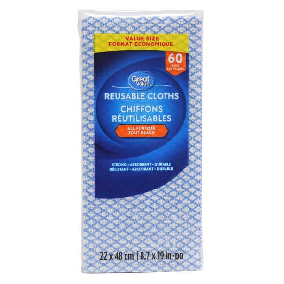 Great Value Chiffons Réutilisables Tout Usage Format Familial