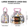 thumbnail image 5 of Pioneer Flower Floral Print Pattern Drawstring Lunch Bag Women - Drawstring Lunch Bag Insulated for Work Office - Stain-Resistant Large Lunchbags for Women with Multi-Pockets, 5 of 6