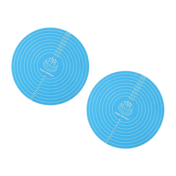POYOGA 2 Pack Round Silicone Mat Heat Resistant Nonslip For Baking Pizza Bread Making