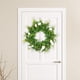 thumbnail image 2 of Corona de puerta de entrada de 45 cm, flores artificiales, guirnalda, ramo, hojas verdes, floral Corona de rosas (blanca), 2 of 7