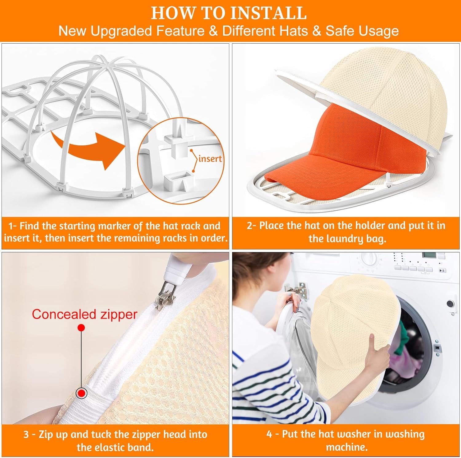 Hat Washer for Washing Machine and Dishwasher Hats Cleaner for Baseball Caps Hat Washing Cage Cap Washer Hat Holder