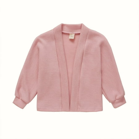 

TUOBARR Toddler Girl&boy Baby Infant Kids Autumn And Winter Sweater Candy Color Cardigan Solid Color Small Cardigan Children s Sweater Pink(6Months-4Years)