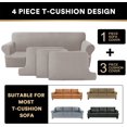thumbnail image 3 of Housse de Coussin pour Sofa à Coussin en T (Grand, Taupe), 3 of 7