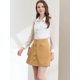 thumbnail image 2 of Falda Casual Estilo Cargo Corta Con Botones En La Parte Delantera Para Mujer Allegra K Caqui S, 2 of 6