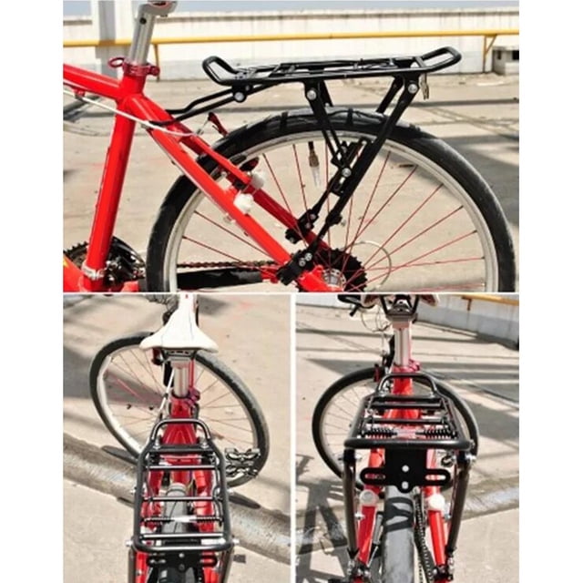 Estante de carga para trasero de bicicleta, soporte de contrapunto de 55 lbs, estante de asiento trasero de aleación de aluminio, estante de shamjiam Portaequipajes trasero para bicicletas