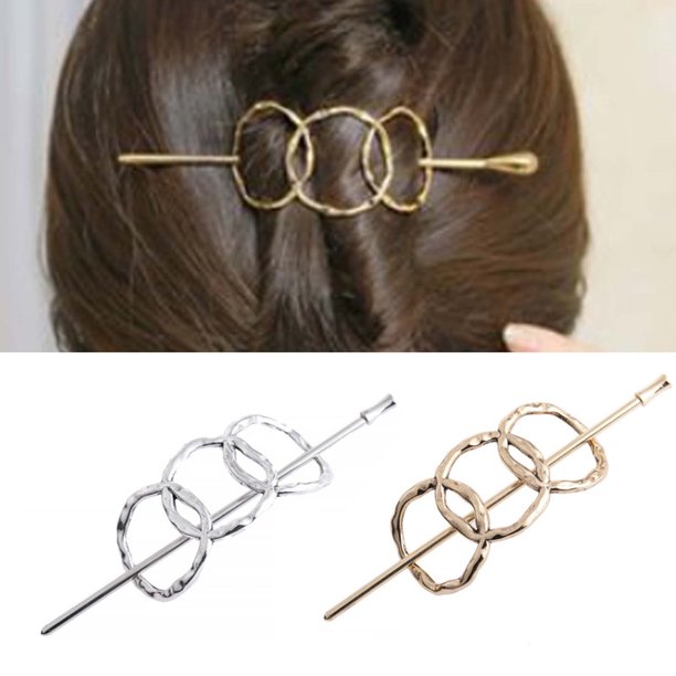 Metal Vintage Hair Slide Stick Pin 6 pulgadas Patrón Hueco Grande Martillado Clip de Pelo Clip de Aleación Hecho a Mano Accesorio para el Cabello para Mujeres Niñas Regalo Diseño Flexible Acabado