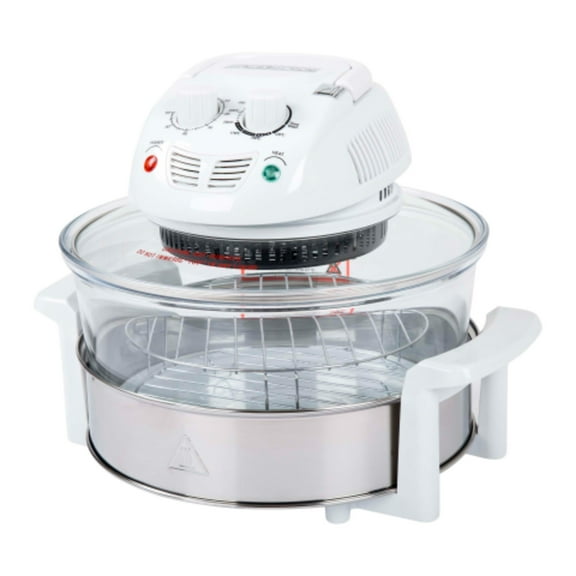 8-in-1 Classic Cuisine Halogen Oven Air Fryer - 12 to 17Qt Durable Glass Air Fryer (White)