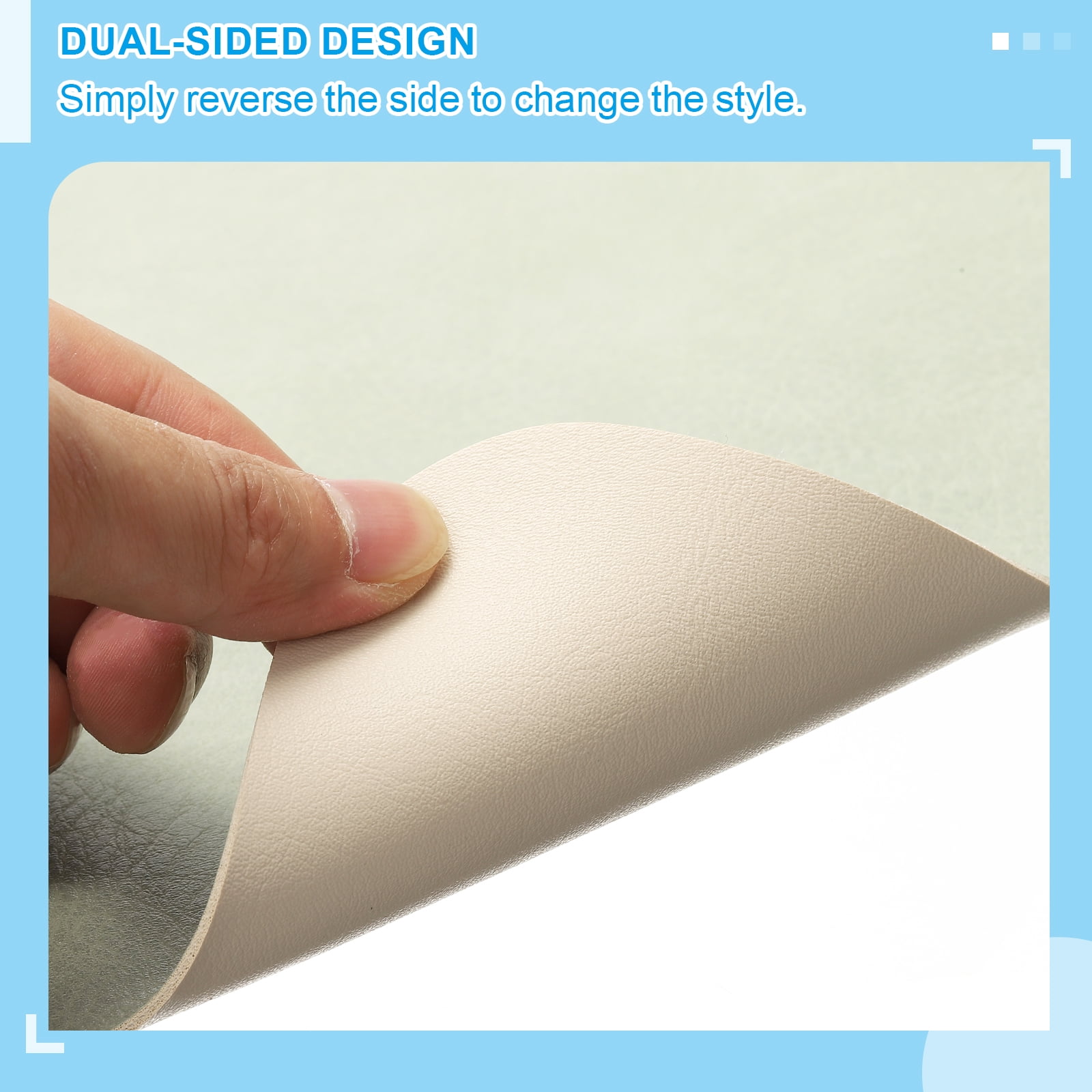 Uxcell 35.4" x 17.7" Leather Desk Pad Protector, 1Pcs Large Dual-Sided Desk Mat Waterproof Leather Mouse Pad for Laptop Computer Writing Desk Table Gaming Home, Light Green/Beige