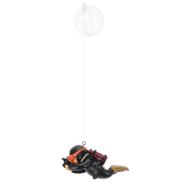 KAKOWELY Decoración creativa para pecera con cámara de buceo, adorno vívido para acuario (negro)