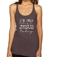 thumbnail image 1 of Wild Bobby I'm Only Talking to Jesus Today Inspirational/Christian Women Tri-Blend Racerback Tank Top, Brown, Medium, 1 of 6