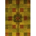 thumbnail image 1 of Ahgly Company Machine Washable Indoor Rectangle Checkered Yellow Modern Area Rugs, 5' x 8', 1 of 4
