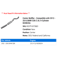 thumbnail image 2 of Center Muffler - Compatible with 2012 - 2016 BMW 328i 2.0L 4-Cylinder N20B20A 2013 2014 2015, 2 of 2