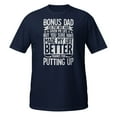 thumbnail image 2 of Step Dad Fathers Day Bonus Dad gift from wife son daughter Premium T-Shirt (Navy, 3XL), 2 of 2