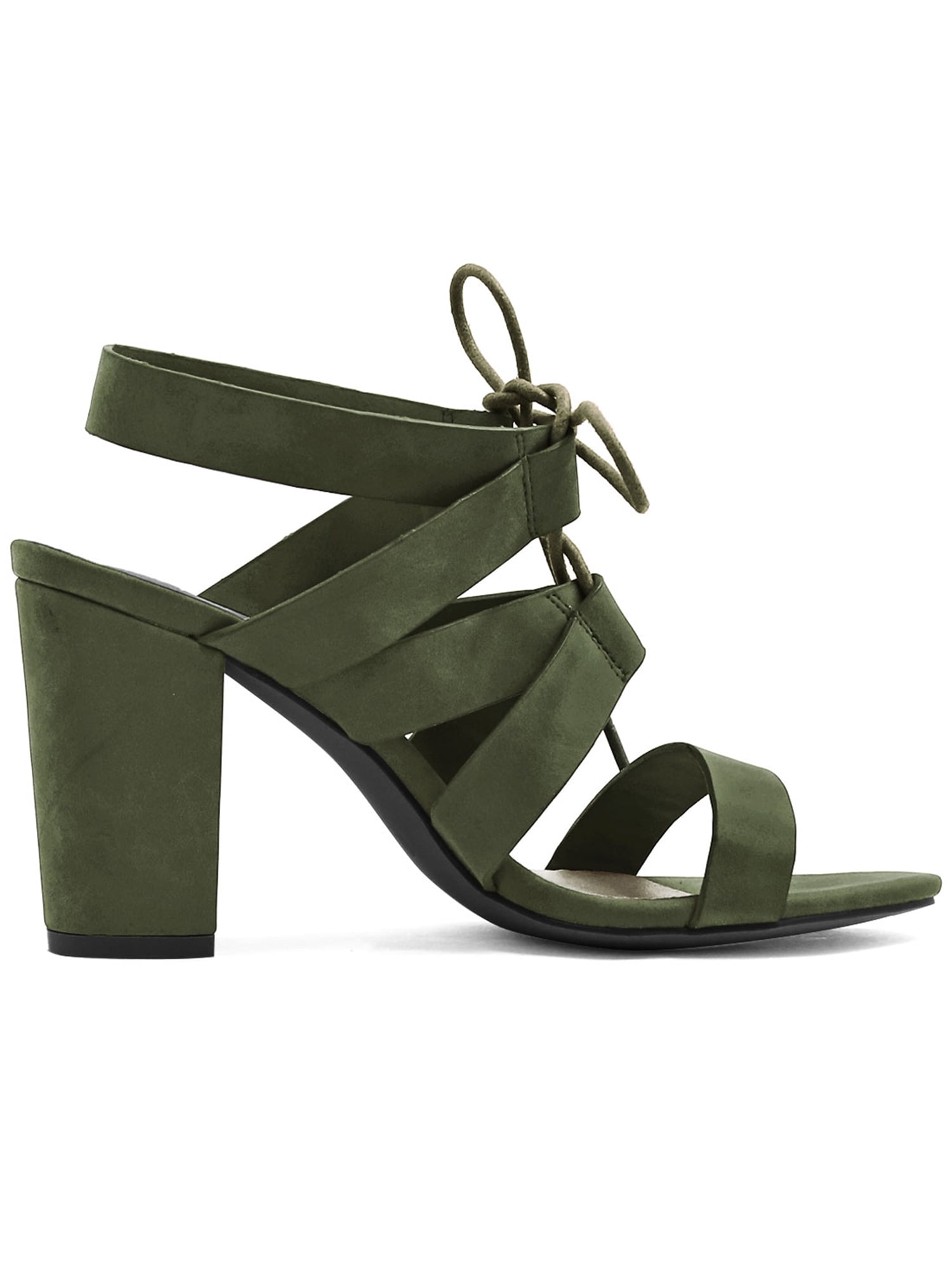 khaki green heels