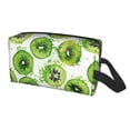 thumbnail image 2 of Goofa Green Kiwi Printed Toiletry Bag with Handle,Large Capacity Travel Makeup Cosmetic Bag for Women, Carry on Airport Airline Compliant Bag, 2 of 9