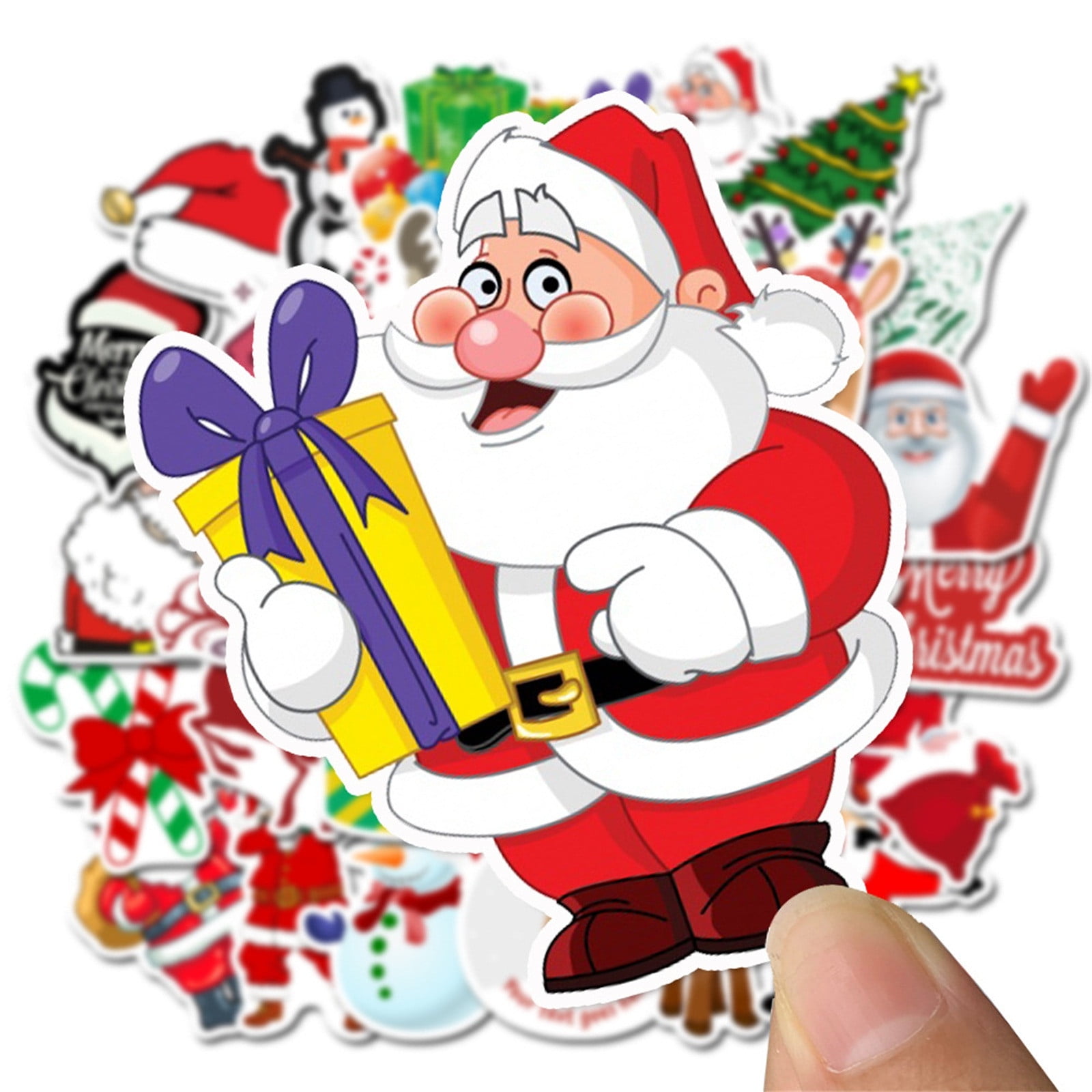 Tree Bear SUMAJU 50 Pcs Christmas Stickers Xmas Stickers Decal Cartoon Laptop Stickers Vsco Vinyl Stickers with Snowman Reindeer Santa Claus