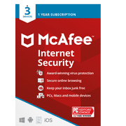 McAfee Internet Security, Antivirus and Internet Security Software, 3 Devices Windows/Mac