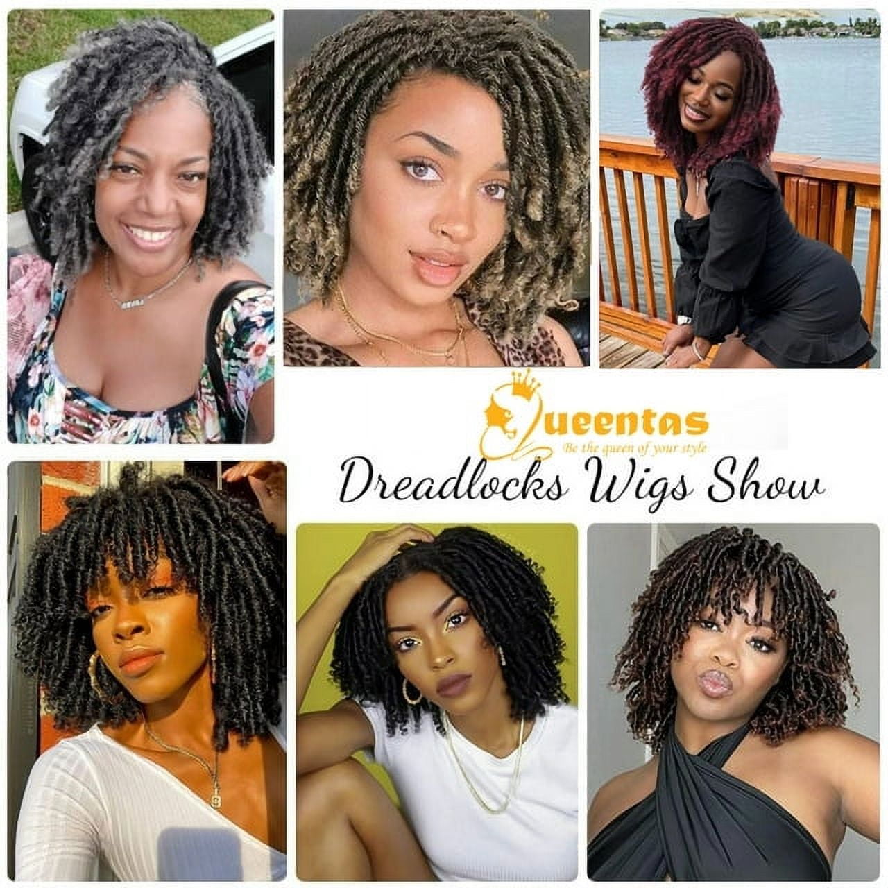 QUEENTAS Dreadlock Wigs for Women and Men Braiding Hair Synthetic Blonde Wigs Faux Locs Twist Wigs Cruly Wigs