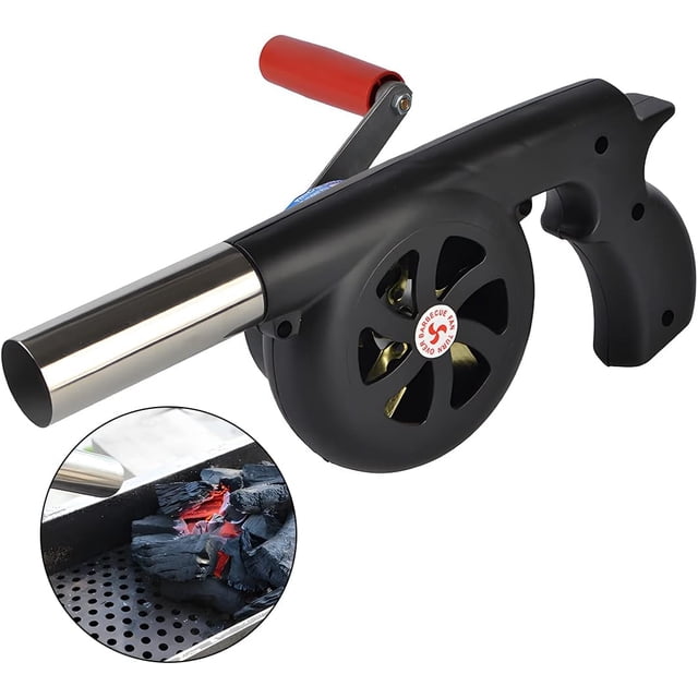 Portable Grill Accessories Including Manual BBQ Fan, Air Blower With Compact Size And Speed Control, Perfect For Camping And Picnics (Portable Blower)