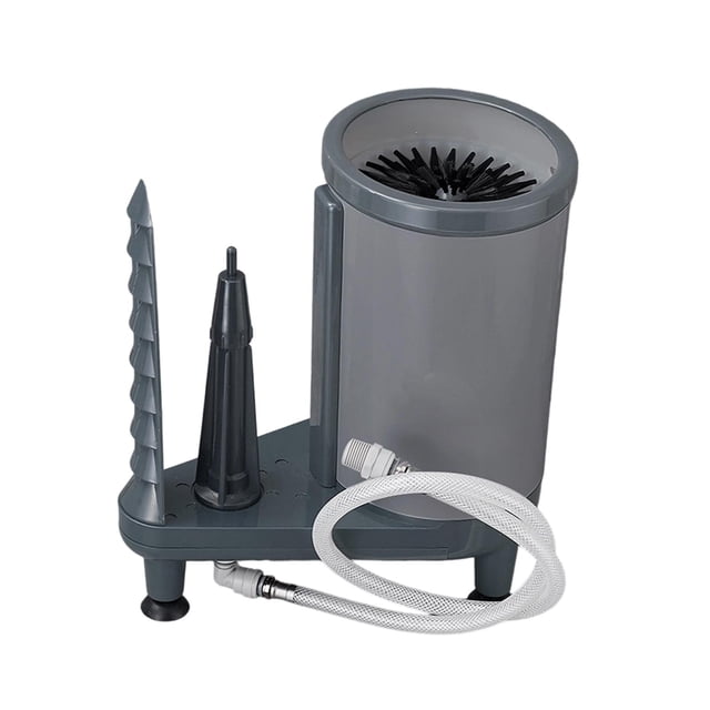 simhoa Glass Rinser 360 degree Nylon Brush Kitchen Sink Attachment for Household Cafe Bar Gray