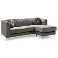 thumbnail image 6 of Southwestern Sofa Chaise Sectional, Dark Gray Velvet Living Room Furniture, 6 of 9