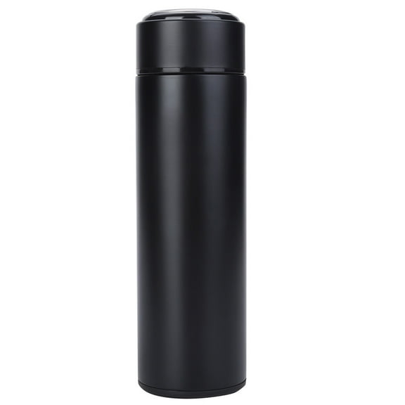 Stainless Steel Vacuum Insulated Thermos Cup - Coffee Water Bottle for Car, Office, and Travel - Black