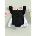 thumbnail image 2 of Bagilaanoe Newborn Baby Girl Rompers Dress Patchwork Fly Sleeve Backless Bodysuit 6M 12M 18M 24M Infant Summer One Piece Jumpsuit, 2 of 8