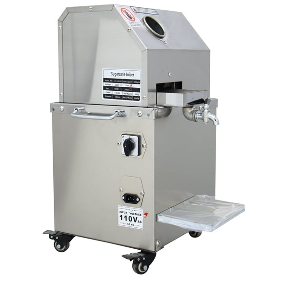 Vertical Electric Sugar Cane Ginger Press Juicer Commercial Sugarcane Juice Extractor 3 Rollers 660 lbs/h