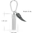 thumbnail image 6 of Cremation Jewelry Cylinder Urn Keychain for Ashes Memorial Pendant with Angel Wing Stainless Steel Keepsake, 6 of 6