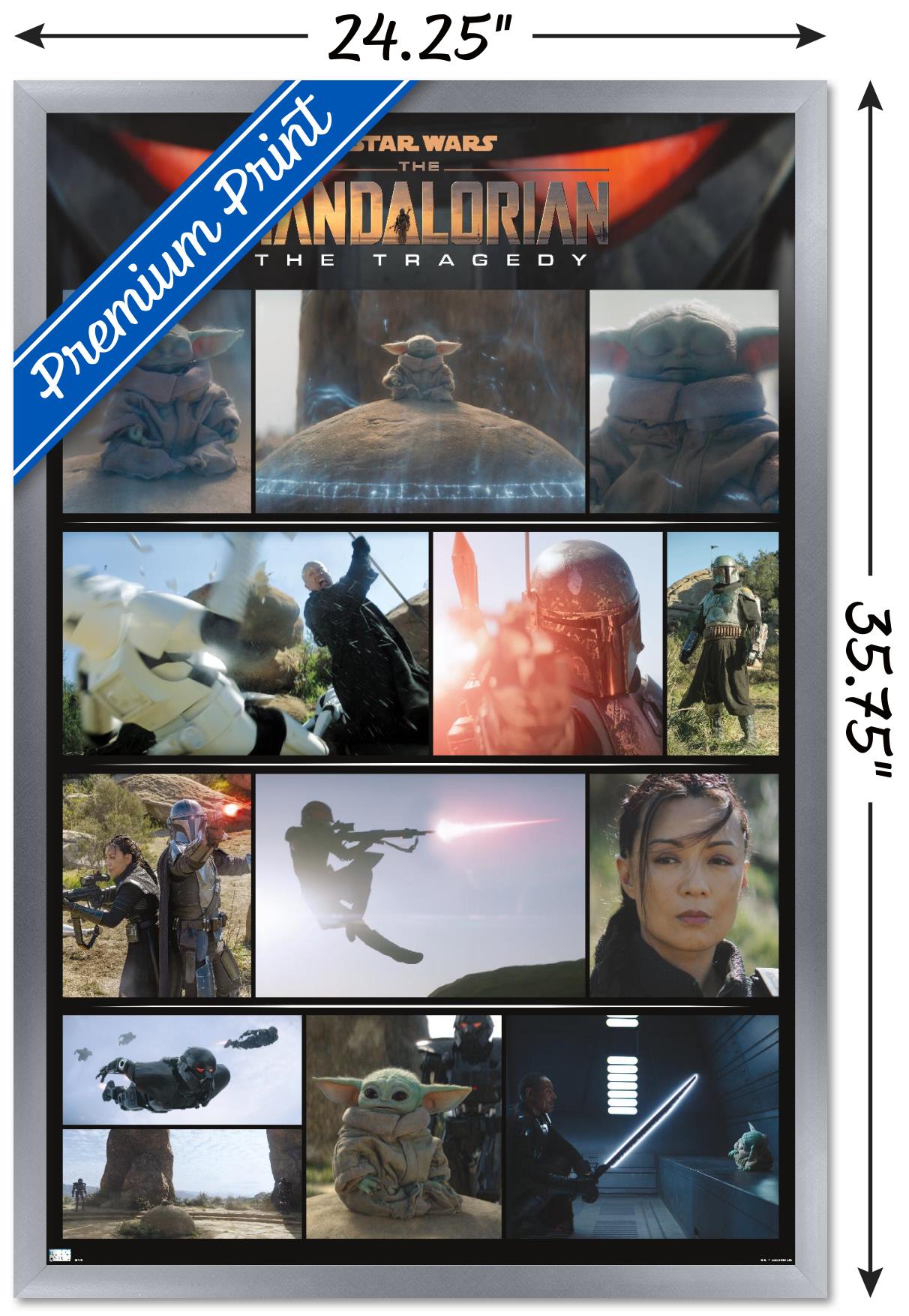 Star Wars: The Mandalorian Season 2 - Chapter 14 Grid Wall Poster, 22.375" x 34", Framed