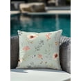 thumbnail image 4 of Outdoor Pillows Waterproof, Spring Flowers Bedding Throw Pillows with Insert for Couch Sofa Bed, Green Farmhouse Floral Leaves Branches 16x16 Inch Pillowcases Decorative Camping Patio Pillow Set of 1, 4 of 8