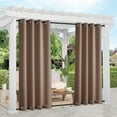 thumbnail image 3 of NICETOWN 2 Panels Outdoor Curtains for Patio Waterproof Top and Bottom Grommet, W52 x L95, Tan, Thermal Insulated Rustproof Blackout Outdoor Drapes, Windproof & Keep Privacy, 3 of 11