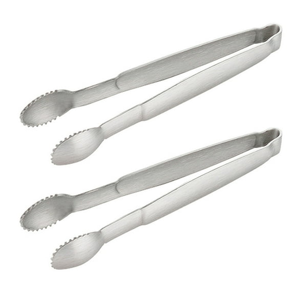 Masteelf 4pcs Mini Serving Tongs Sugar Cube Tongs Premium Stainless Steel Mini Ice Tong Perfect for Tea Party Coffee Bar Home Supplies (Silver)